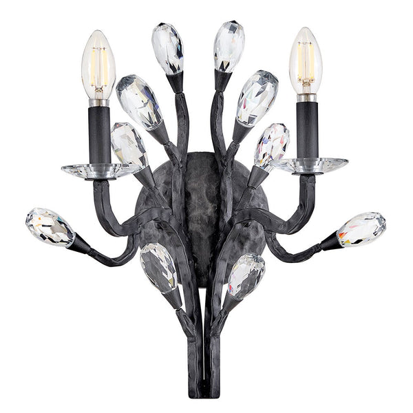 Eve 14" Two Lights Medium Sconce, Brushed Graphite