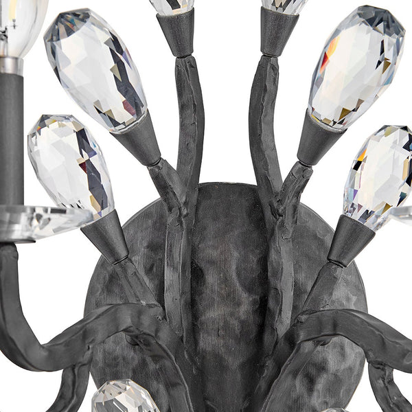 Eve 14" Two Lights Medium Sconce, Brushed Graphite