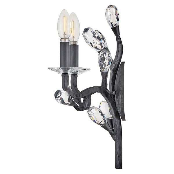 Eve 14" Two Lights Medium Sconce, Brushed Graphite