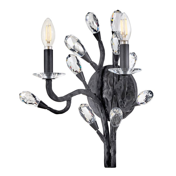 Eve 14" Two Lights Medium Sconce, Brushed Graphite