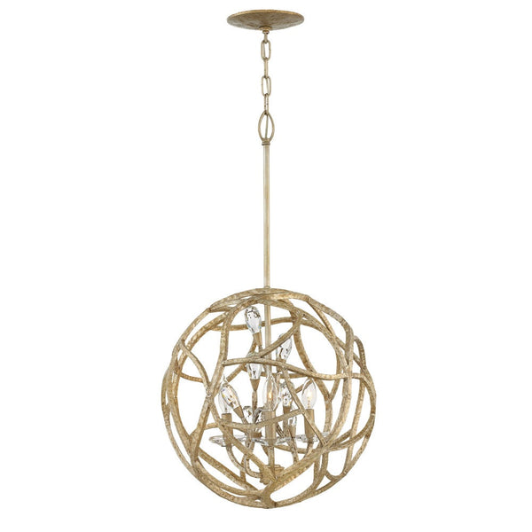 Eve 18" Three Lights Large Orb Pendant, Champagne Gold