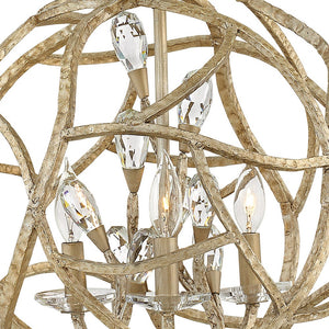 Eve 18" Three Lights Large Orb Pendant, Champagne Gold
