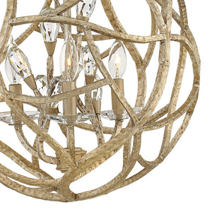 Eve 18" Three Lights Large Orb Pendant, Champagne Gold