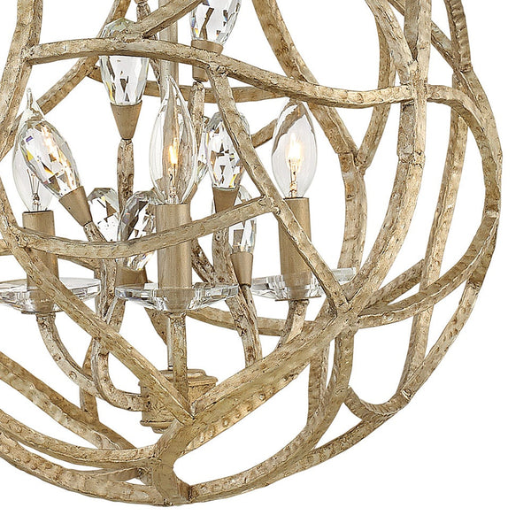 Eve 18" Three Lights Large Orb Pendant, Champagne Gold