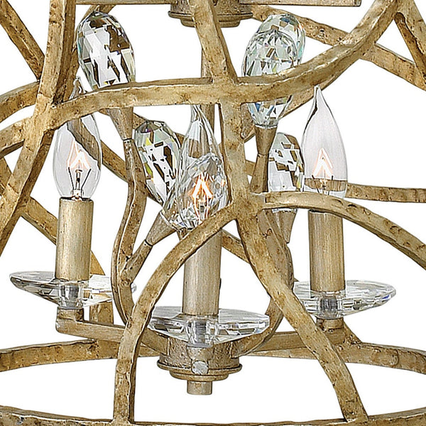 Eve 14" Six Lights Medium Open Frame Drum, Champagne Gold