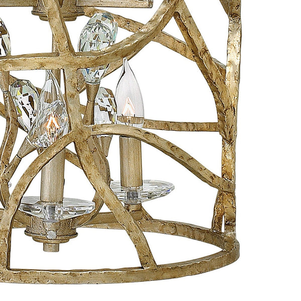 Eve 14" Six Lights Medium Open Frame Drum, Champagne Gold