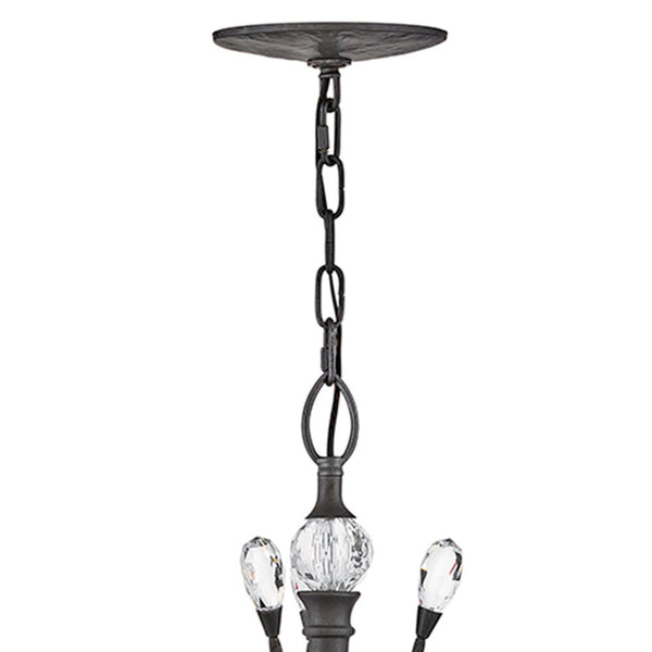 Eve 26" Six Lights Medium Single Tier Chandelier, Brushed Graphite