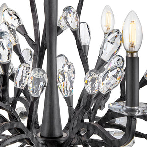 Eve 26" Six Lights Medium Single Tier Chandelier, Brushed Graphite