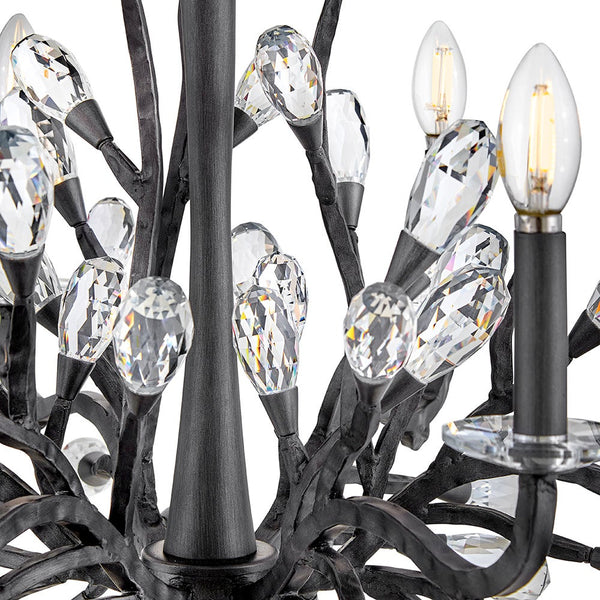 Eve 26" Six Lights Medium Single Tier Chandelier, Brushed Graphite