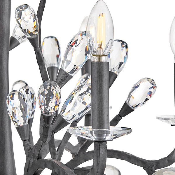 Eve 26" Six Lights Medium Single Tier Chandelier, Brushed Graphite