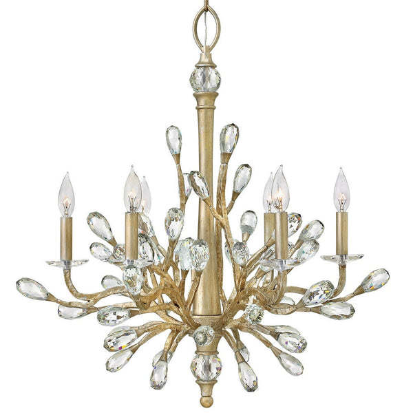 Eve 26" Six Lights Medium Single Tier Chandelier, Champagne Gold