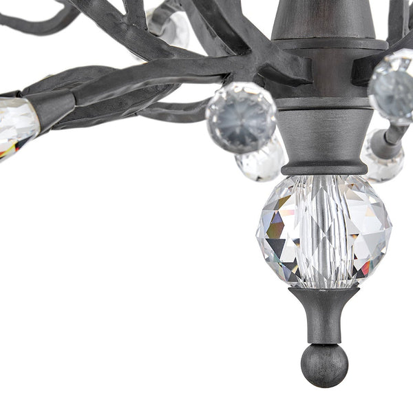 Eve 33" Nine Lights Medium Two Tier Chandelier, Brushed Graphite
