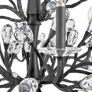 Eve 33" Nine Lights Medium Two Tier Chandelier, Brushed Graphite