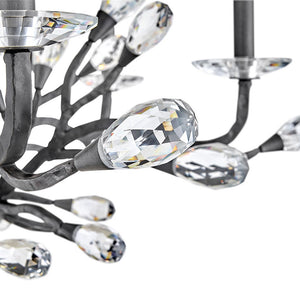 Eve 33" Nine Lights Medium Two Tier Chandelier, Brushed Graphite