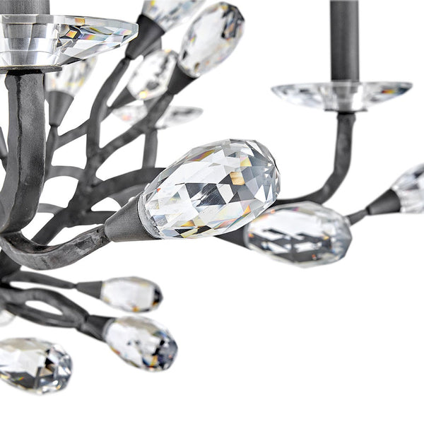 Eve 33" Nine Lights Medium Two Tier Chandelier, Brushed Graphite