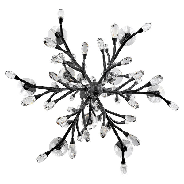 Eve 33" Nine Lights Medium Two Tier Chandelier, Brushed Graphite