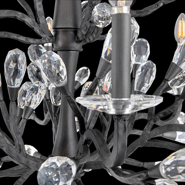 Eve 33" Nine Lights Medium Two Tier Chandelier, Brushed Graphite