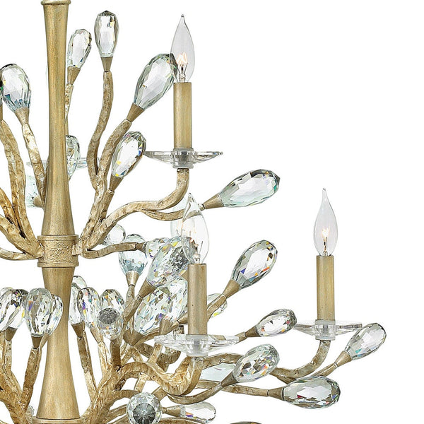Eve 33" Nine Lights Medium Two Tier Chandelier, Champagne Gold