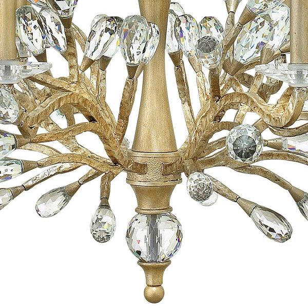 Eve 33" Nine Lights Medium Two Tier Chandelier, Champagne Gold