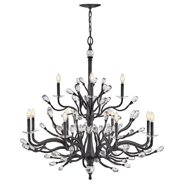Eve 48" Twelve Lights Large Two Tier, Brushed Graphite