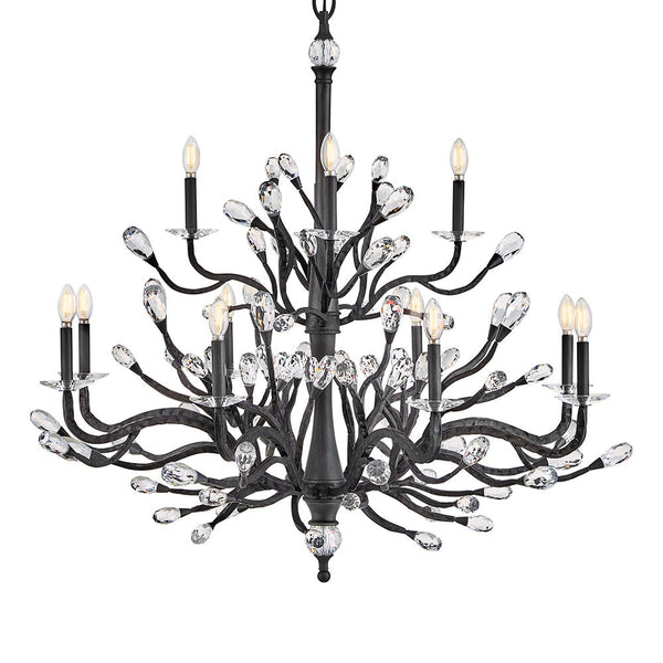 Eve 48" Twelve Lights Large Two Tier, Brushed Graphite