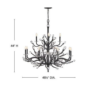 Eve 48" Twelve Lights Large Two Tier, Brushed Graphite