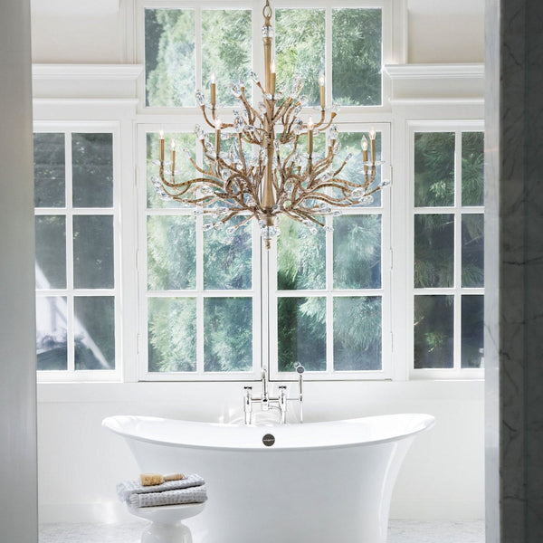 Eve 48" Twelve Lights Large Two Tier, Champagne Gold