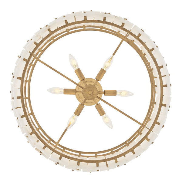 Simone 24" Six Lights Medium Convertible Chandelier, Burnished Gold