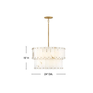 Simone 24" Six Lights Medium Convertible Chandelier, Burnished Gold