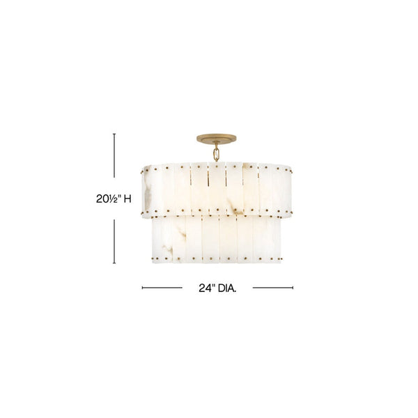 Simone 24" Six Lights Medium Convertible Chandelier, Burnished Gold