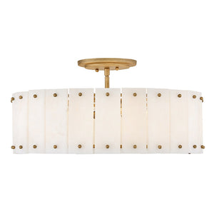 Simone 21" Four Lights Medium Semi-Flush Mount, Burnished Gold