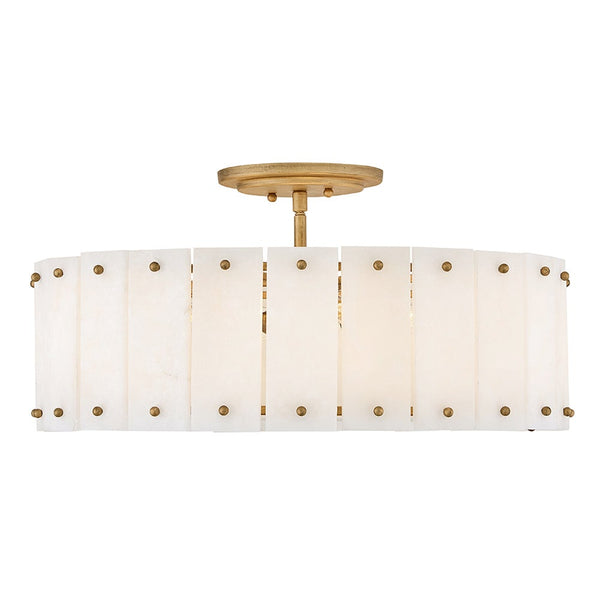 Simone 21" Four Lights Medium Semi-Flush Mount, Burnished Gold