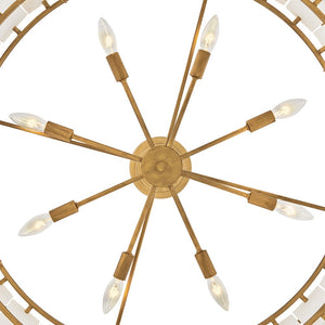 Simone 34" Eight Lights Medium Drum Chandelier, Burnished Gold