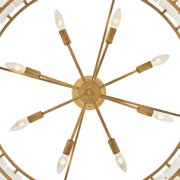 Simone 34" Eight Lights Medium Drum Chandelier, Burnished Gold