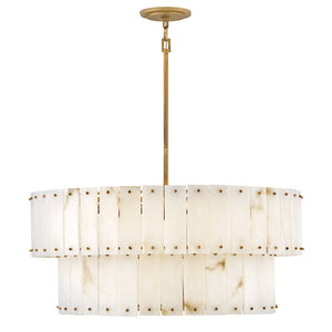 Simone 34" Eight Lights Medium Drum Chandelier, Burnished Gold