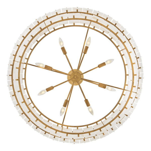 Simone 34" Eight Lights Medium Drum Chandelier, Burnished Gold