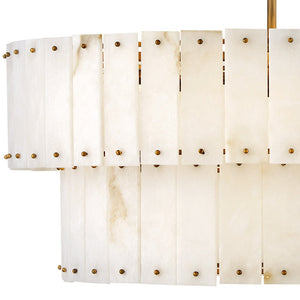 Simone 34" Eight Lights Medium Drum Chandelier, Burnished Gold