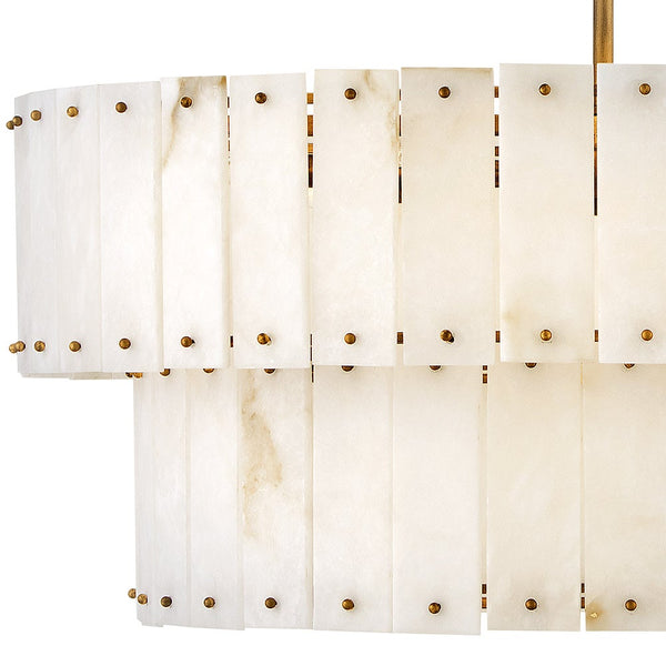 Simone 34" Eight Lights Medium Drum Chandelier, Burnished Gold