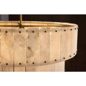 Simone 34" Eight Lights Medium Drum Chandelier, Burnished Gold