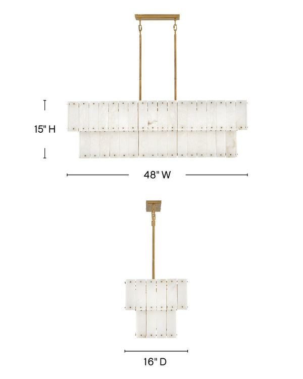 Simone 48" Eight Lights Medium Linear, Burnished Gold