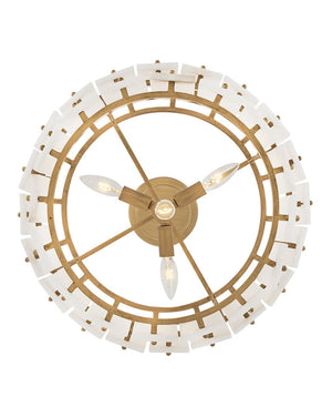Simone 17" Four Lights Medium Convertible Semi-Flush Mount, Burnished Gold