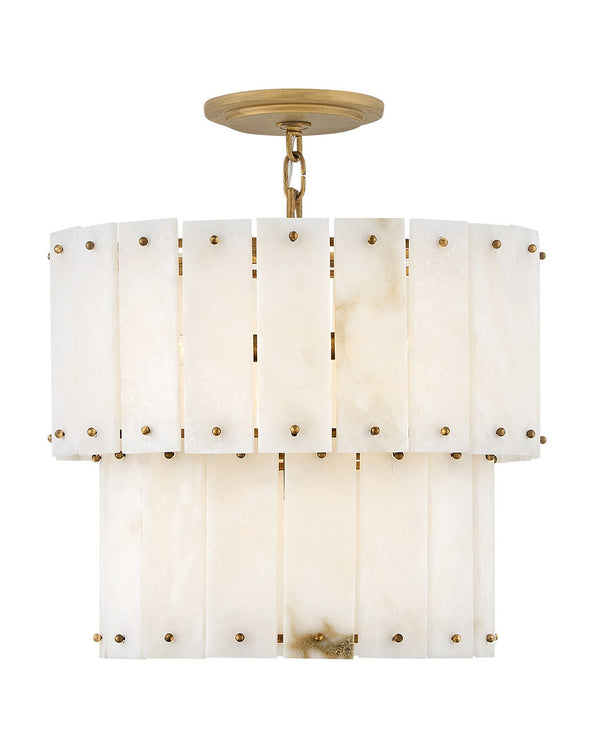 Simone 17" Four Lights Medium Convertible Semi-Flush Mount, Burnished Gold