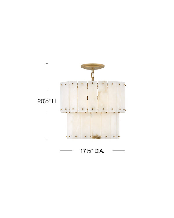 Simone 17" Four Lights Medium Convertible Semi-Flush Mount, Burnished Gold