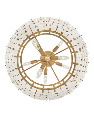 Simone 24" Nine Lights Medium Multi Tier Chandelier, Burnished Gold