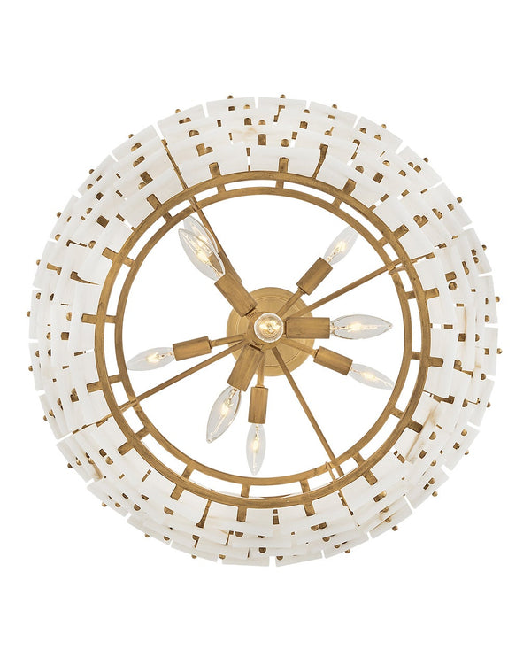 Simone 24" Nine Lights Medium Multi Tier Chandelier, Burnished Gold