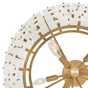 Simone 24" Nine Lights Medium Multi Tier Chandelier, Burnished Gold