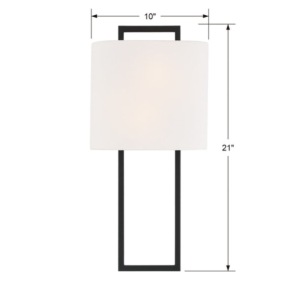 Elaren 10" Two Lights Sconce, Black Forged