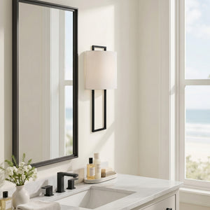 Carey 10" Two Lights Sconce, Black Forged