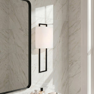 Carey 10" Two Lights Sconce, Black Forged