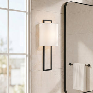 Carey 10" Two Lights Sconce, Black Forged